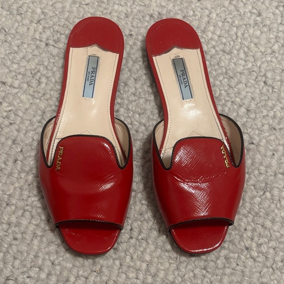 Prada Shoes - Prada Women's Red flat sandals